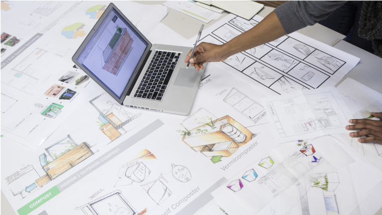 Design for sustainability student working on SCADpad 