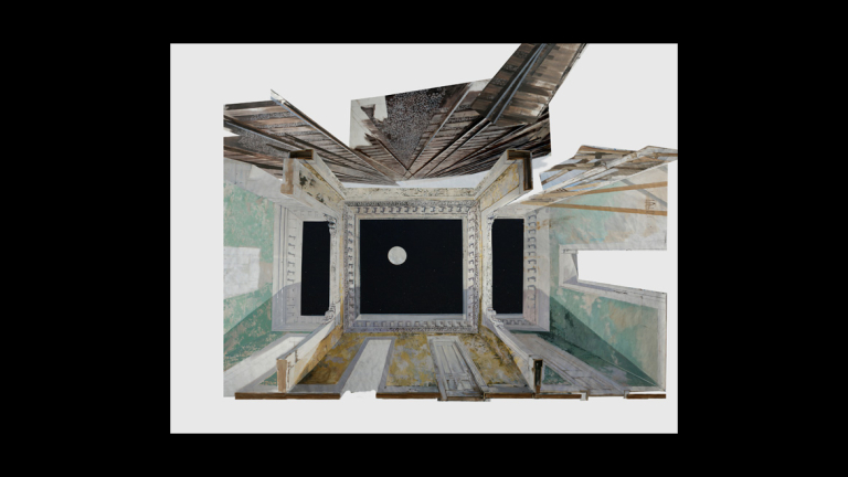 Adam Cvijanovic, "Reconstruction," site-specific painting installation, 2013.