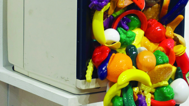Emilio Maldonado, "Food Network," mixed media, 2013.