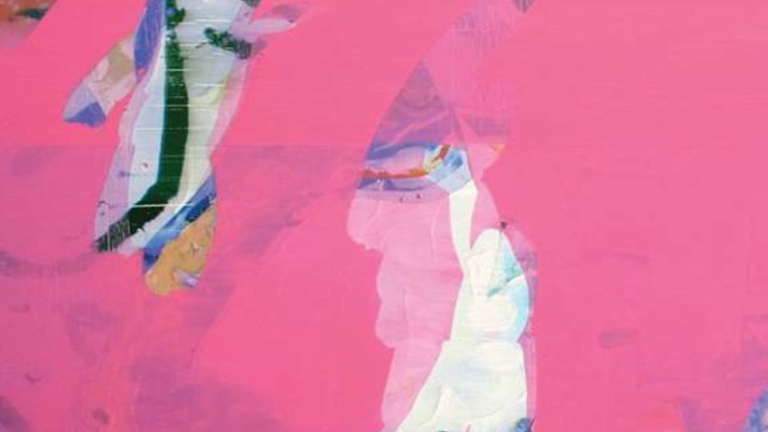 Rebeca Calderón Pittman, M.F.A. painting student, Mason, Ohio, acrylic and ink on canvas, 32" x 54", 2013.