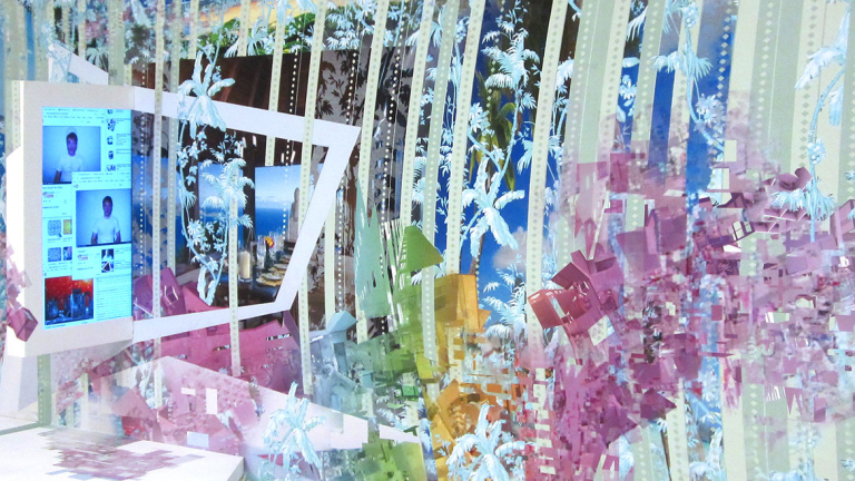 Ryan Brennan, "How Would You Know, I Wouldn't" (detail), digital print mural with mixed media, 2013. 