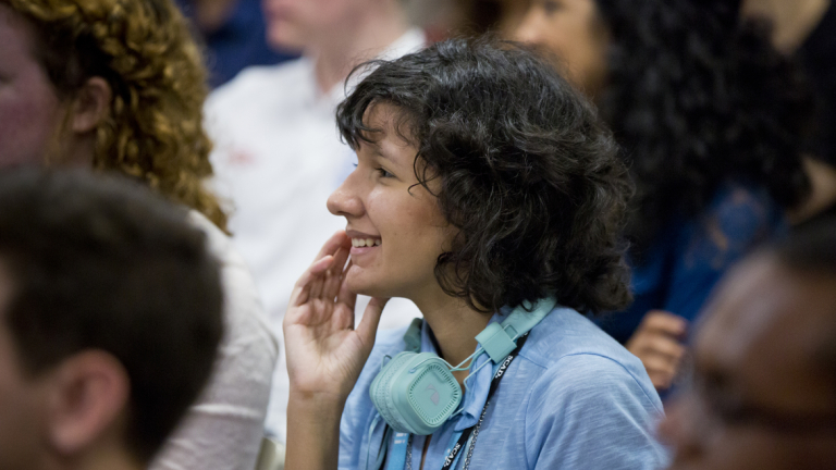 SCAD student laughing