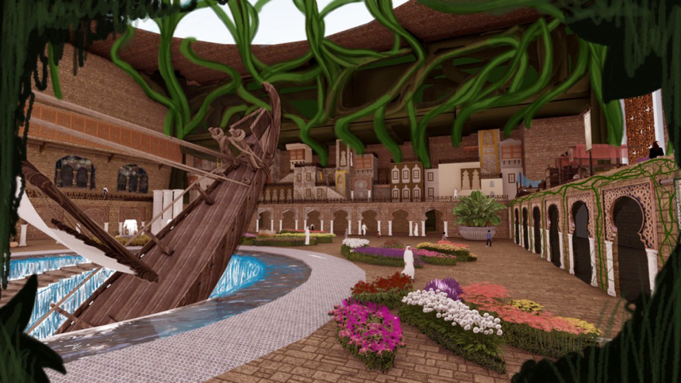 Scene from award-winning experience "The Rose of Babylon" by SCAD students