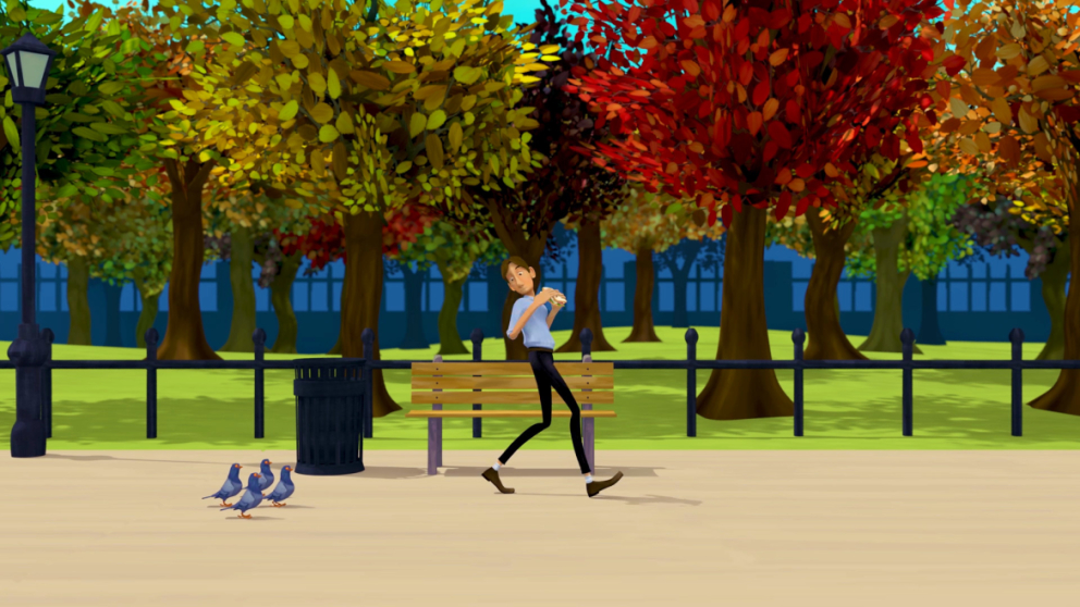 Still from animation student Molly Duncan's film "Flocked"