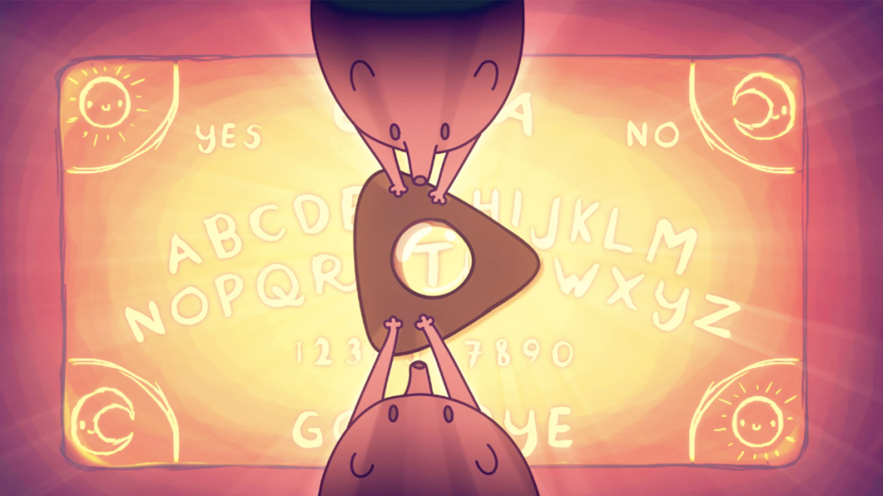 Still from animation student Ashley Young's film "Quija"