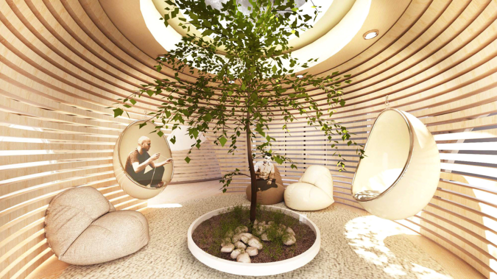 Rendering by interior design student Jessica Ma 