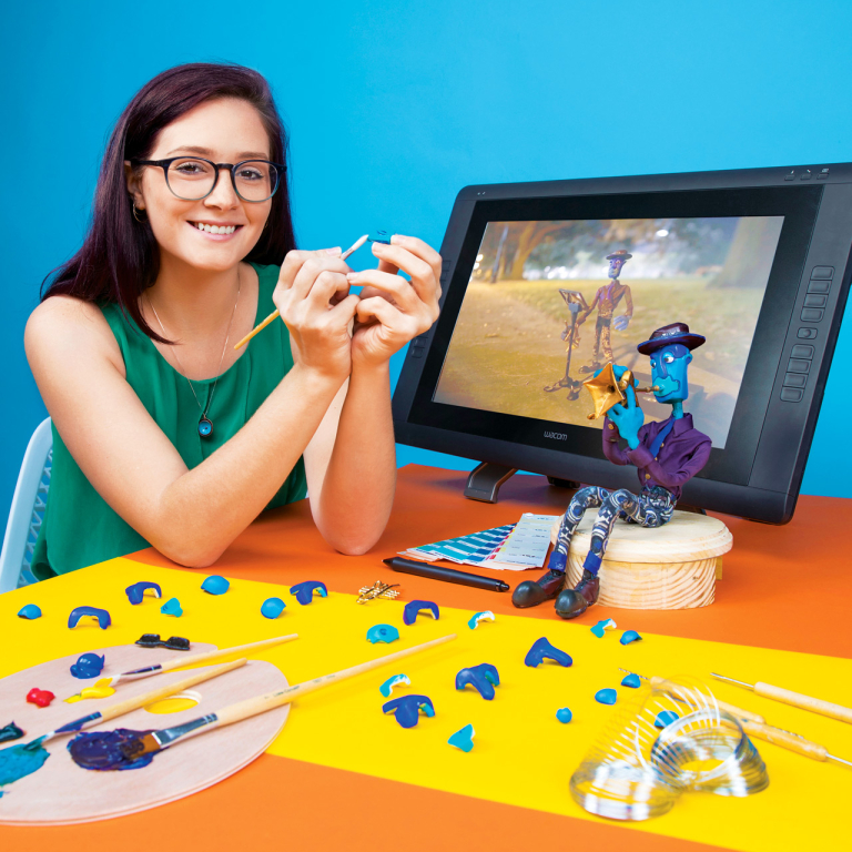 SCAD student working on animation project