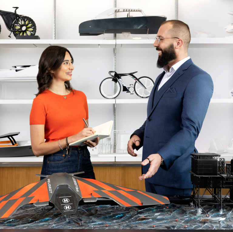 Industrial design student and professor collaborate