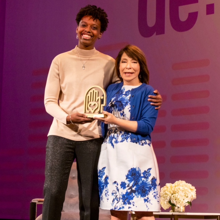 Photo of Le'Andra LeSeur and Paula Wallace