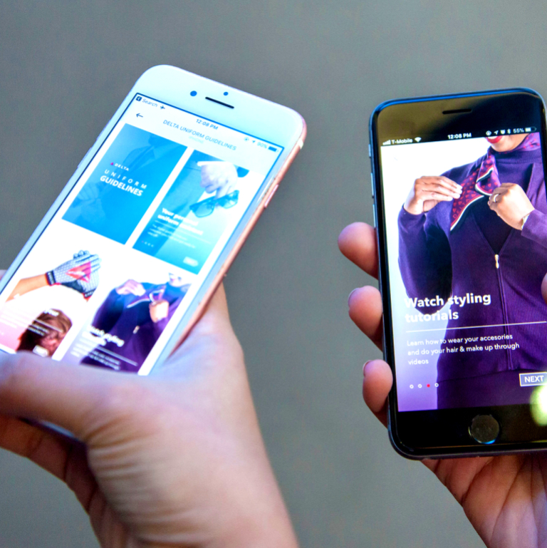 Mobile experience created for Delta Air Lines through SCADpro