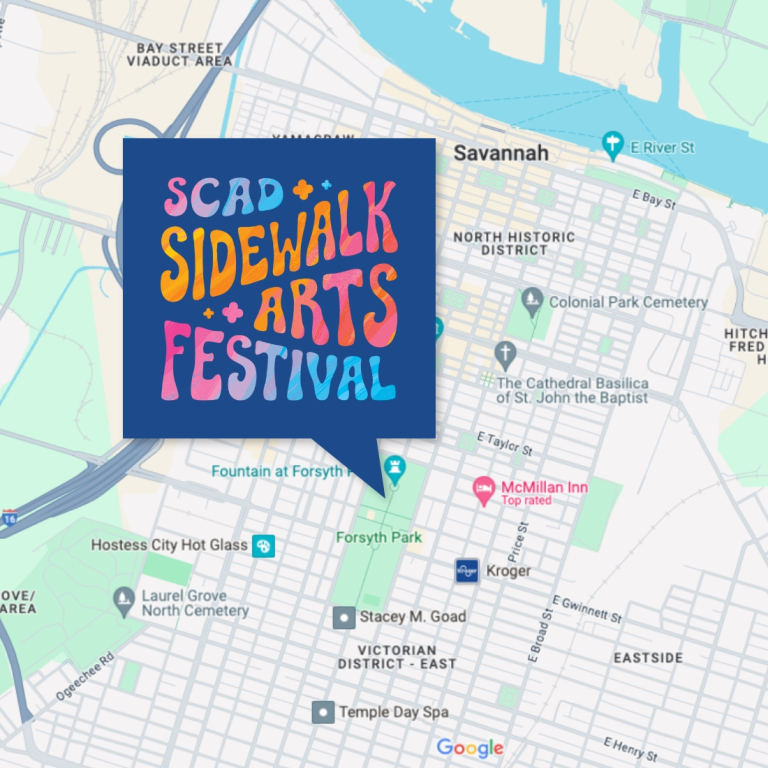 Map for SCAD Sidewalk Arts Festival 2026