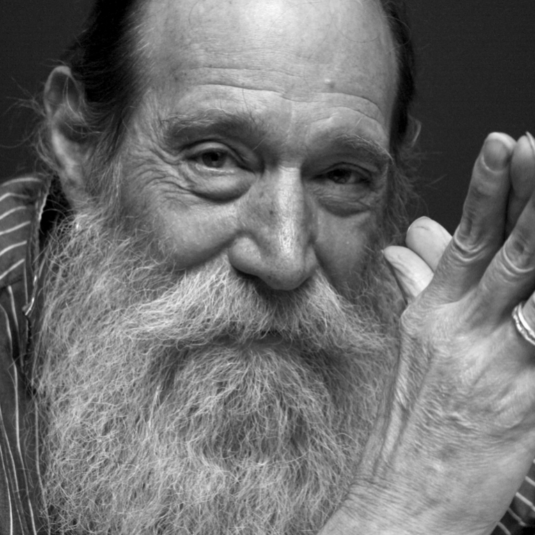 Black and white portrait of scad define art honoree Lawrence Weiner