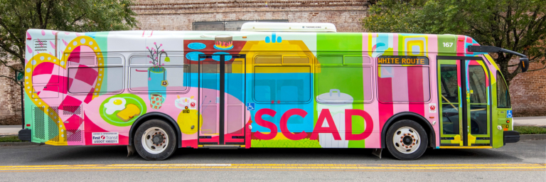 SCAD bus wraps in Savannah