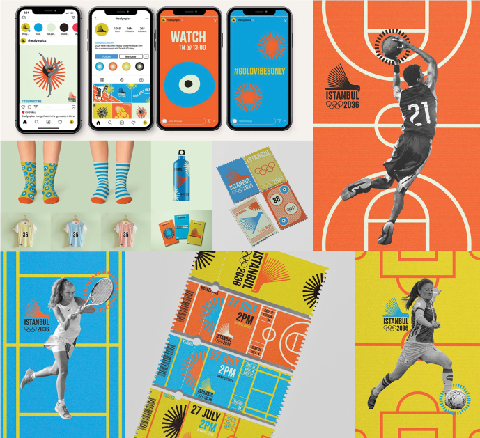 Student work for graphic design for "Istanbul 2036 Olympics"
