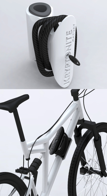 Industrial design student work, Kryptonite Mayday bikelock by Briam Kuchler