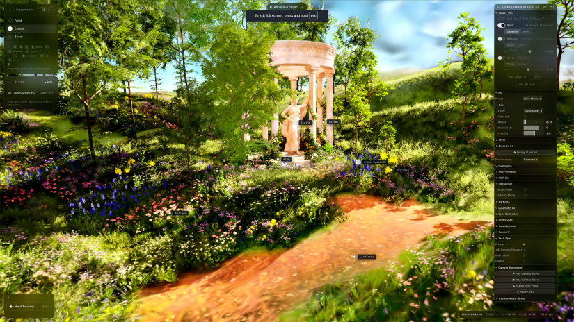 Student work for interactive design and game development, 2026 - "SplatGarden" interactive experience | Multiple artists