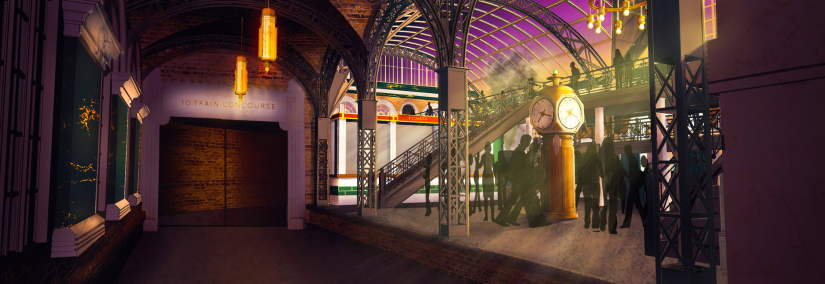 Themed entertainment design student work with color, texture, and lighting by Derrek Lewis 