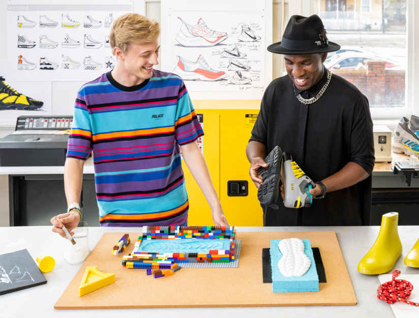 SCAD student and mentor work on a sneaker design