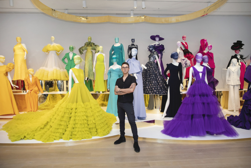 Cristian Siriano with gowns