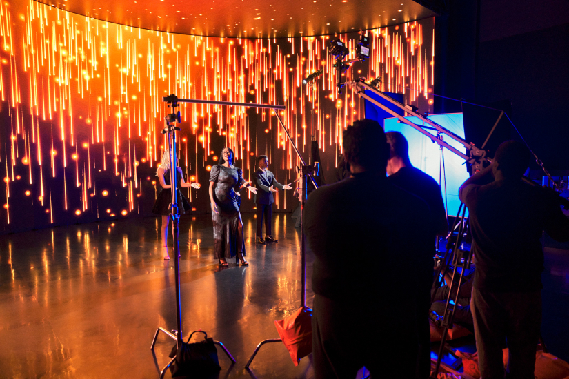 HoneyBees performing on LED volume stage