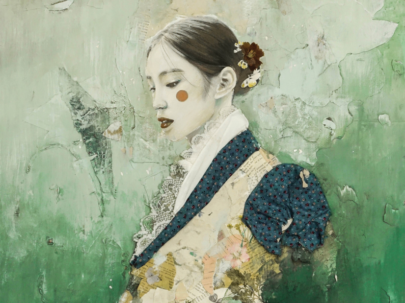 Painting titled One Wish by Yubi Lee